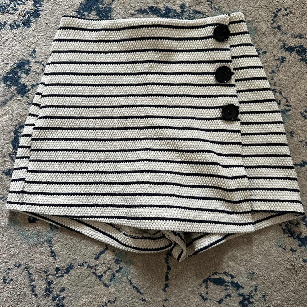 Striped Nautical Navy and White Kids Skort